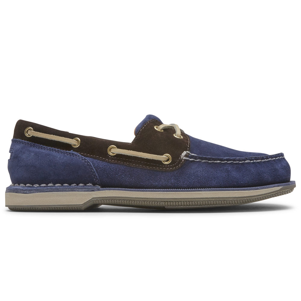 Rockport Boat Shoes For Mens Blue - Perth - FD6451089